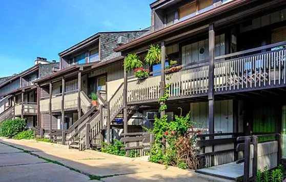 Apartment complex exterior representing resident tools